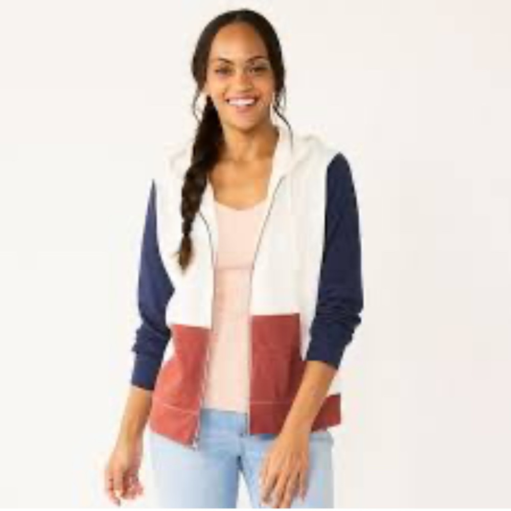 (4 for $20) Sonoma Colorblock Zip Up Hoodie
